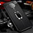 Soft Silicone Gel Leather Snap On Case Cover with Magnetic Finger Ring Stand T01 for Xiaomi Redmi K30 Pro 5G Black