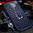 Soft Silicone Gel Leather Snap On Case Cover with Magnetic Finger Ring Stand T01 for Xiaomi Redmi K30 Pro 5G Blue