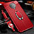 Soft Silicone Gel Leather Snap On Case Cover with Magnetic Finger Ring Stand T01 for Xiaomi Redmi K30 Pro 5G Red