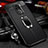 Soft Silicone Gel Leather Snap On Case Cover with Magnetic Finger Ring Stand T01 for Xiaomi Redmi Note 9