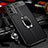 Soft Silicone Gel Leather Snap On Case Cover with Magnetic Finger Ring Stand T02 for Huawei Honor 30 Lite 5G Black