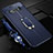Soft Silicone Gel Leather Snap On Case Cover with Magnetic Finger Ring Stand T02 for Samsung Galaxy S10 Plus Blue