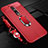 Soft Silicone Gel Leather Snap On Case Cover with Magnetic Finger Ring Stand T02 for Xiaomi Redmi K20 Pro Red