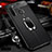 Soft Silicone Gel Leather Snap On Case Cover with Magnetic Finger Ring Stand T02 for Xiaomi Redmi Note 8 (2021)