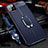 Soft Silicone Gel Leather Snap On Case Cover with Magnetic Finger Ring Stand T03 for Apple iPhone 11 Pro Max Blue