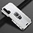 Soft Silicone Gel Leather Snap On Case Cover with Magnetic Finger Ring Stand T03 for Huawei Honor 20 Pro White