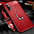 Soft Silicone Gel Leather Snap On Case Cover with Magnetic Finger Ring Stand T03 for Huawei Nova 5 Pro Red