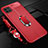 Soft Silicone Gel Leather Snap On Case Cover with Magnetic Finger Ring Stand T03 for Huawei P40 Lite Red