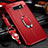 Soft Silicone Gel Leather Snap On Case Cover with Magnetic Finger Ring Stand T03 for Samsung Galaxy S10e Red