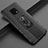 Soft Silicone Gel Leather Snap On Case Cover with Magnetic Finger Ring Stand T04 for Huawei Mate 20 Pro Black