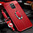 Soft Silicone Gel Leather Snap On Case Cover with Magnetic Finger Ring Stand T04 for Huawei Mate 20 Red