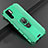 Soft Silicone Gel Leather Snap On Case Cover with Magnetic Finger Ring Stand T06 for Huawei P30 Pro