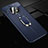 Soft Silicone Gel Leather Snap On Case Cover with Magnetic Finger Ring Stand Z02 for Huawei Mate 30 Blue
