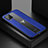 Soft Silicone Gel Leather Snap On Case Cover with Magnetic FL1 for Samsung Galaxy A12 Blue