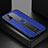 Soft Silicone Gel Leather Snap On Case Cover with Magnetic FL1 for Samsung Galaxy M40S Blue