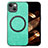 Soft Silicone Gel Leather Snap On Case Cover with Magnetic S02D for Apple iPhone 13 Green