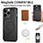 Soft Silicone Gel Leather Snap On Case Cover with Magnetic S02D for Apple iPhone 13 Pro
