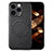 Soft Silicone Gel Leather Snap On Case Cover with Magnetic S02D for Apple iPhone 13 Pro Black