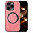 Soft Silicone Gel Leather Snap On Case Cover with Magnetic S02D for Apple iPhone 13 Pro Pink