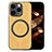 Soft Silicone Gel Leather Snap On Case Cover with Magnetic S02D for Apple iPhone 13 Pro Yellow