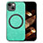 Soft Silicone Gel Leather Snap On Case Cover with Magnetic S02D for Apple iPhone 14 Plus Green