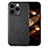 Soft Silicone Gel Leather Snap On Case Cover with Magnetic S02D for Apple iPhone 14 Pro Black