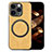 Soft Silicone Gel Leather Snap On Case Cover with Magnetic S02D for Apple iPhone 14 Pro Max Yellow