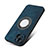 Soft Silicone Gel Leather Snap On Case Cover with Magnetic S07D for Apple iPhone 13