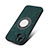 Soft Silicone Gel Leather Snap On Case Cover with Magnetic S07D for Apple iPhone 13 Green