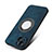 Soft Silicone Gel Leather Snap On Case Cover with Magnetic S07D for Apple iPhone 14