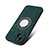 Soft Silicone Gel Leather Snap On Case Cover with Magnetic S07D for Apple iPhone 15 Plus Green