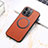 Soft Silicone Gel Leather Snap On Case Cover with Magnetic S11D for Apple iPhone 13 Pro Brown