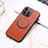 Soft Silicone Gel Leather Snap On Case Cover with Magnetic S11D for Apple iPhone 13 Pro Max Brown
