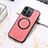 Soft Silicone Gel Leather Snap On Case Cover with Magnetic S11D for Apple iPhone 13 Pro Max Pink