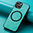 Soft Silicone Gel Leather Snap On Case Cover with Magnetic S11D for Apple iPhone 14 Plus Green