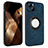 Soft Silicone Gel Leather Snap On Case Cover with Magnetic S14D for Apple iPhone 13 Blue