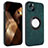 Soft Silicone Gel Leather Snap On Case Cover with Magnetic S14D for Apple iPhone 13 Green