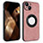 Soft Silicone Gel Leather Snap On Case Cover with Magnetic S14D for Apple iPhone 14 Plus Rose Gold