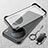 Transparent Crystal Frameless Hard Case Back Cover with Magnetic Finger Ring Stand for Vivo X90 Pro 5G Black