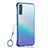 Transparent Crystal Hard Case Back Cover H02 for Huawei Enjoy 10S Blue