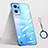 Transparent Crystal Hard Case Back Cover H02 for Oppo Reno7 SE 5G Blue