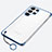 Transparent Crystal Hard Case Back Cover H02 for Samsung Galaxy S21 Ultra 5G Blue