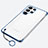 Transparent Crystal Hard Case Back Cover H02 for Samsung Galaxy S22 Ultra 5G Blue