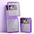 Transparent Crystal Hard Case Back Cover H03 for Samsung Galaxy Z Flip3 5G Purple