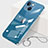 Transparent Crystal Hard Case Back Cover H09 for Apple iPhone 13 Mini Blue
