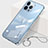 Transparent Crystal Hard Case Back Cover H09 for Apple iPhone 13 Pro Blue