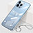 Transparent Crystal Hard Case Back Cover H09 for Apple iPhone 13 Pro Max Blue