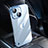 Transparent Crystal Hard Case Back Cover QC1 for Apple iPhone 14 Blue