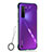 Transparent Crystal Hard Case Back Cover S01 for Huawei P40 Lite 5G Blue