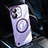 Transparent Crystal Hard Case Back Cover with Mag-Safe Magnetic QC1 for Apple iPhone 12 Mini Purple